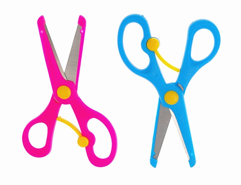 Kinteshun Children Scissors,Kidsâ€™ Artwork Blunt Tip Anti-Pinch Shears Students Cutter Scissors for DIY Handcraft Projects(5pcs) - Image 3